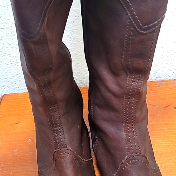 ROCKPORT WOMEN'S TRISTINA GORE TALL LEATHER WATERPROOF WIDE CALF BROWN BOOTS 7 - Picture 7 of 16